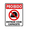Placa Metal Proibido Entrar c/Capacete Pm842 - Encartale 