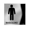 Placa Inox Banheiro Masculino Pa01 - Encartale