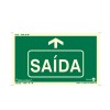 Placa Saída de Emergência Seta Para Cima Fotoluminescente Paf331 - Encartale 