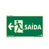 Placa Saída de Emergência Esquerda Fotoluminescente Paf719 - Encartale 
