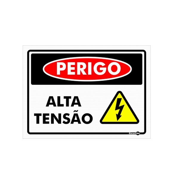 Placa Perigo Alta Tensão Ps128 - Encartale 
