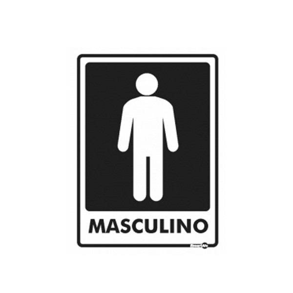 Placa Banheiro Masculino Ps66 - Encartale 