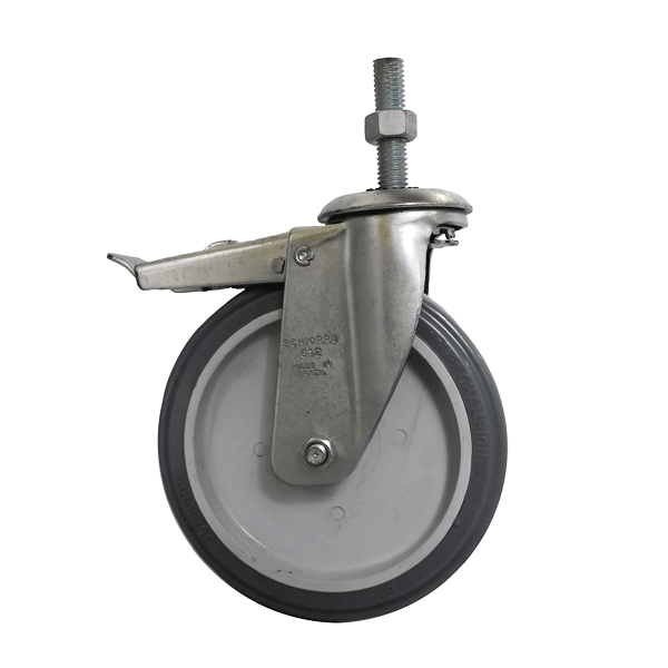 Rodízio 6 Pol. Soft Espiga Giratória Lisa c/Freio  - Schioppa