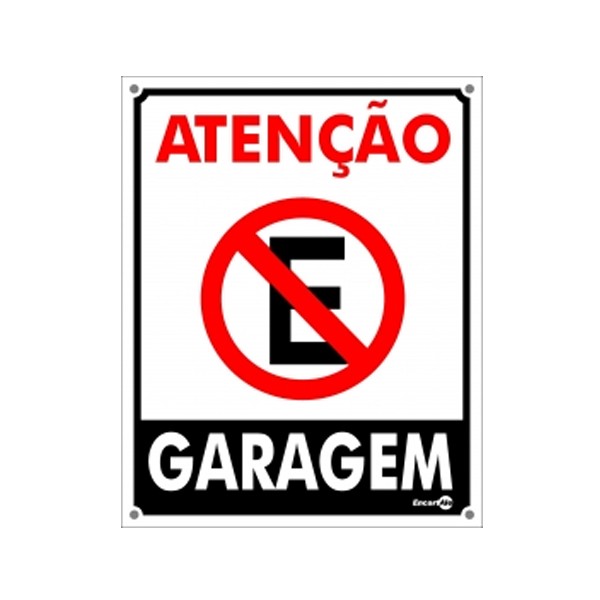 Placa Metal Atenção Garagem Pm828 - Encartale