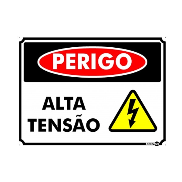 Placa Metal Perigo Alta Tensão Pm-845 - Encartale 