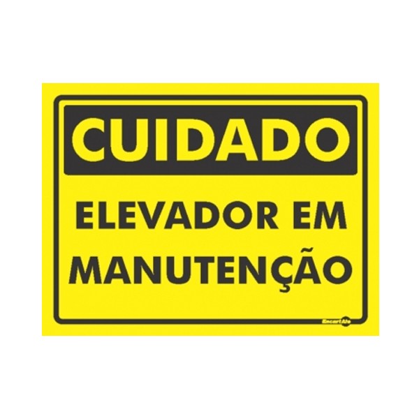 Placa Cuidado Elevador em Manutensão Ps440 - Encartale 