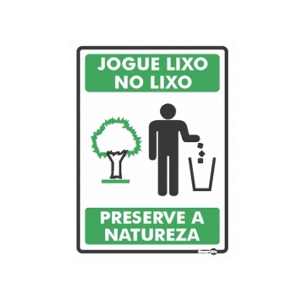 Placa Jogue Lixo no Lixo Ps639 - Encartale 