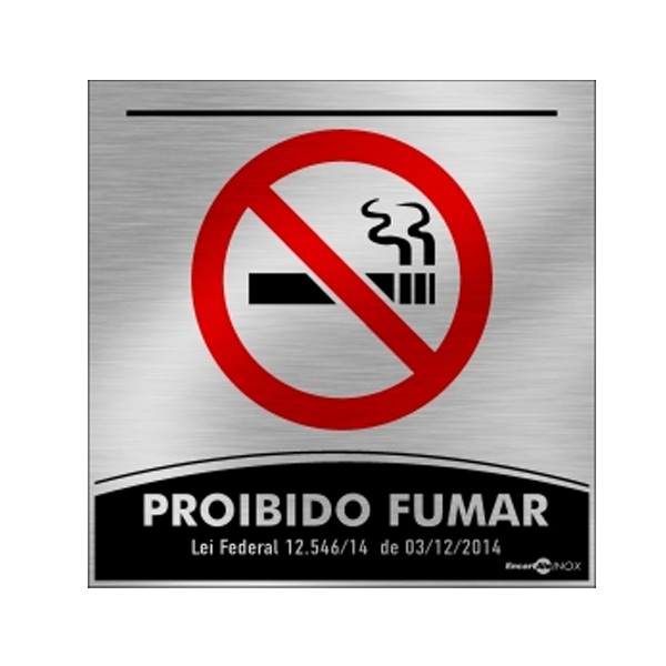 Placa Inox Proibido Fumar Pa06 - Encartale