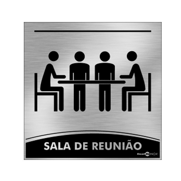 Placa Inox Sala Reunião Pa08 - Encartale