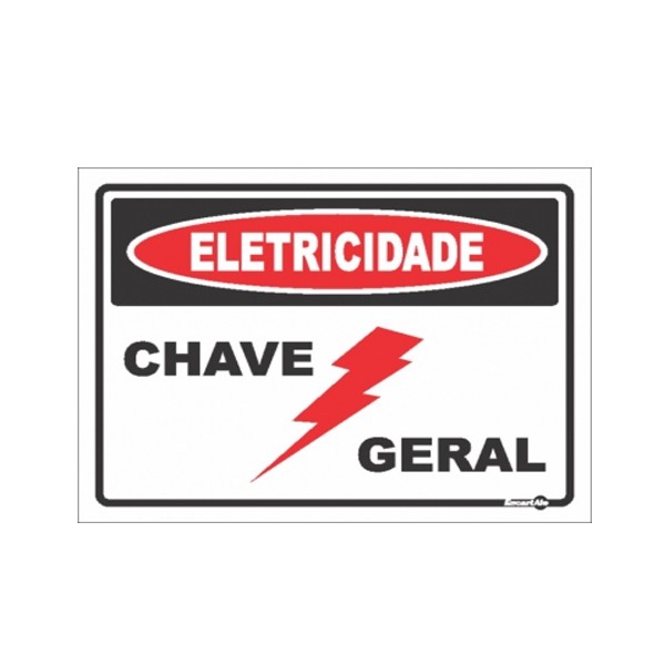Placa Eletricidade Chave Geral Ps126 - Encartale 