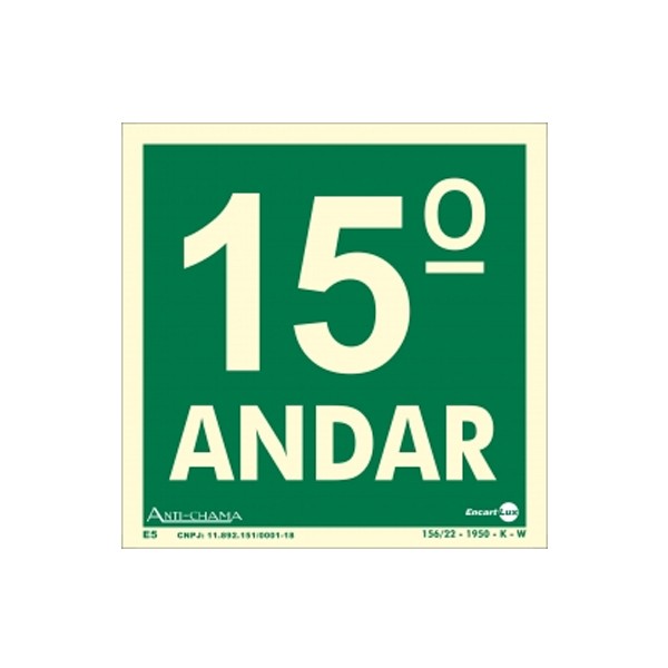 Placa Pvc Pavimento 15º Andar Fotoluminescente Paf350 - Encartale 