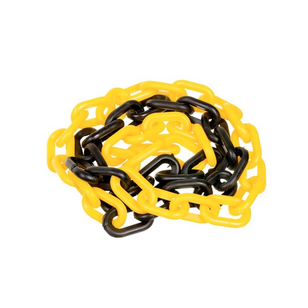 Corrente Plástica 38 x 21mm Preta/Amarela (Vendida por Metro) - Plastcor