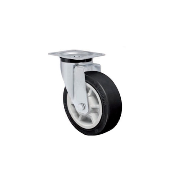 Rodízio 6 Pol. Borracha Placa Giratória - Schioppa