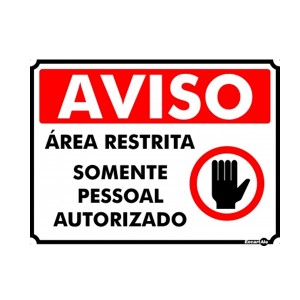 Placa Metal Aviso Área Restrita Pm840 - Encartale