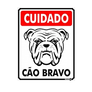 Placa Metal Cuidado Cão Bravo Pm-848 - Encartale