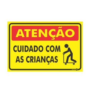 Placa Atenção Cuidado Crianc Ps461 - Encartale