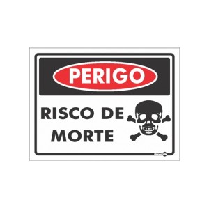 Placa Perigo Risco de Morte Ps158 - Encartale 