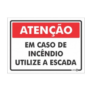 Placa Atenção Em Caso Incêndio Ps227 - Encartale