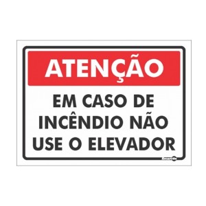 Placa Atenção Em Caso Incêndio Ps226 - Encartale