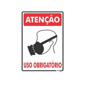 Placa Atenção Máscara Uso Obrigatório Ps155 - Encartale