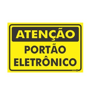 Placa Atenção Portão Eletrônico Ps479 - Encartale
