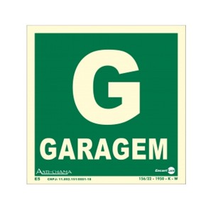Placa Garagem Pqs Fotoluminescente Paf-712/f - Encartale