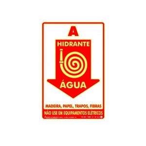 Placa Hidrante Água Fotoluminescente Paf-299/f - Encartale
