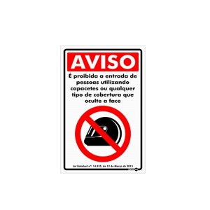 Placa Proibida a Entrar Com Capacete Ps619 - Encartale 