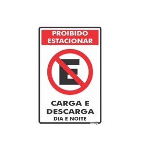 Placa Proibido Estacionar Carga/Desc Ps113 - Encartale 