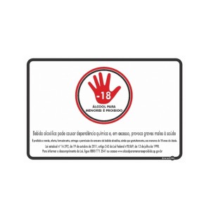 Placa Proibido Bebida Alcoólica para Menores Ps654 - Encartale 