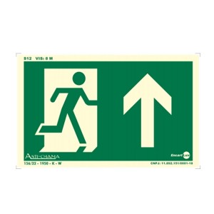 Placa Saída de Emergência Siga em Frente Fotoluminescente Paf599 - Encartale 