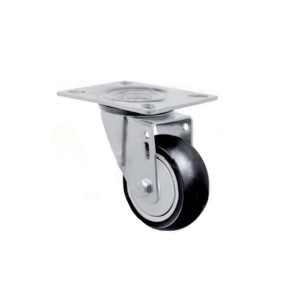 Rodízio 4 Pol. Preto Placa Giratória - Schioppa