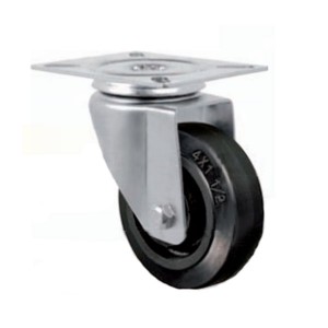 Rodízio 6 Pol. Borracha Placa Giratória c/ Ferro - Schioppa