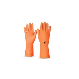Luva em Latex (2) Laranja M - Tamanho - Kalipso